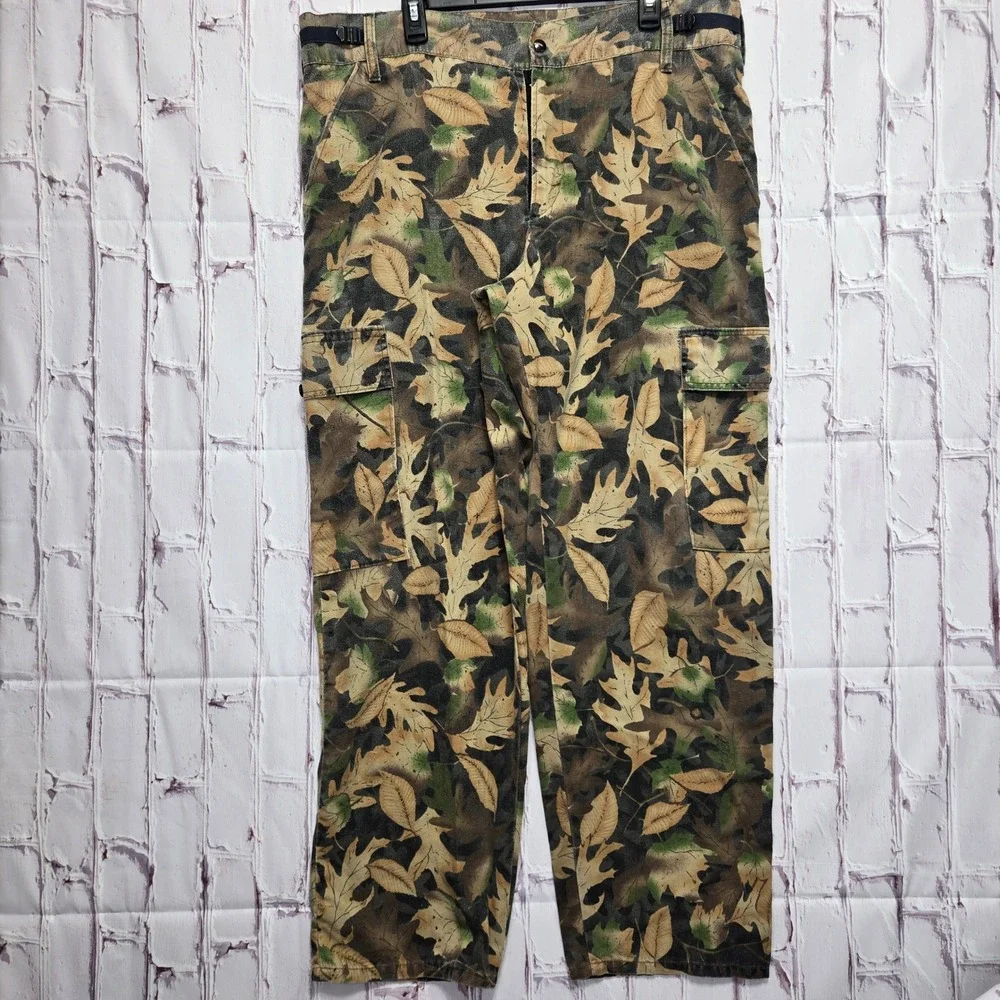Vintage Kelly Kamo Tru-Leaf Camo Shirt Pants Set Hunting Utility Gear Mens XL